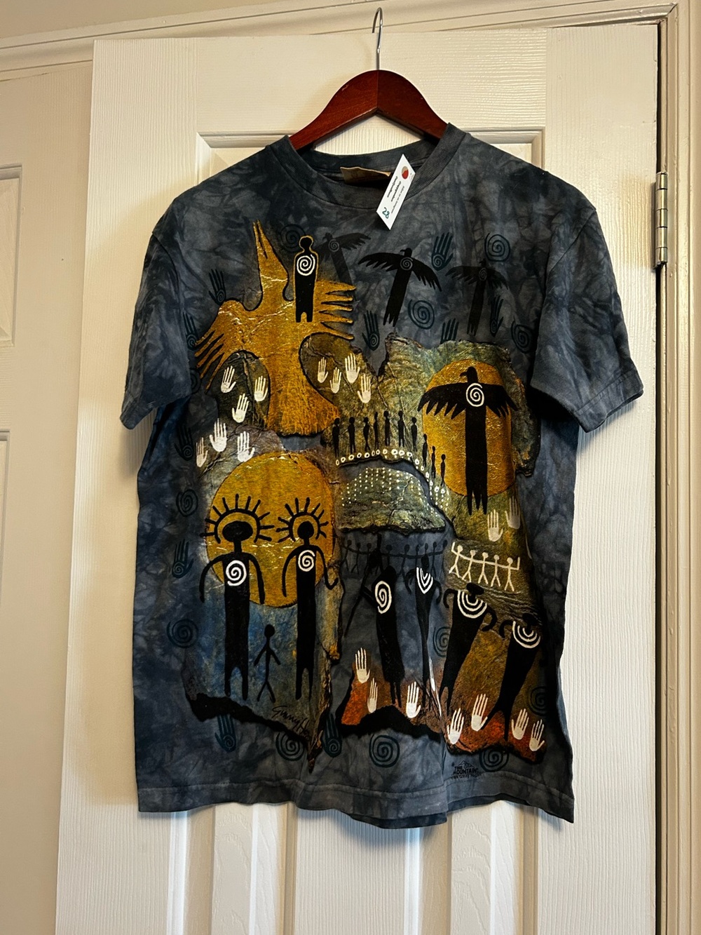 Tie-Dye Graphic Tee with Gold & Black